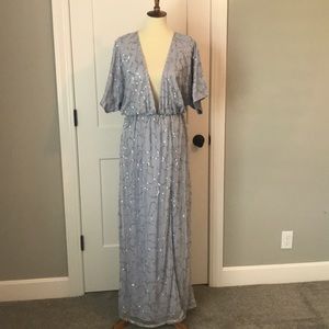 Sequin Tie Back Maxi Dress